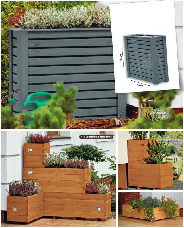 Solid wood flowerpot