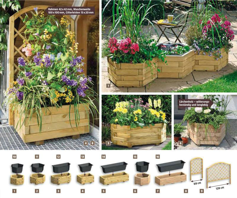 Solid wood flowerpot
